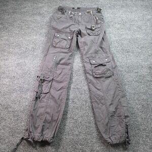 Jaded London Cargo Pants Utility Y2K Techwear Multi Pocket Grey XS Womens 28x31